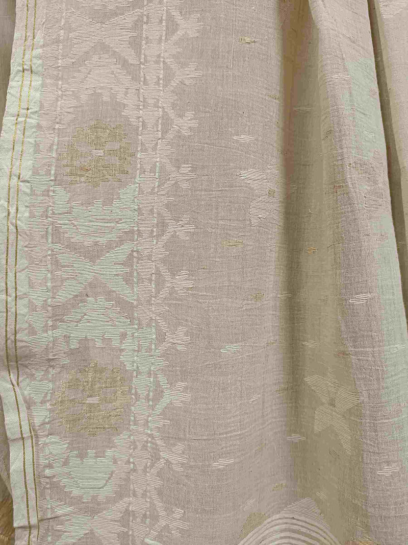Luxurious Handspun Cotton and Intricate Handwoven Jamdani Saree Balaram Saha