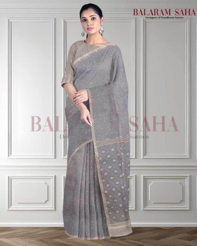 Light Blue Handloom Cotton Jamdani Saree by Balaram Saha - (handloom saree, cotton saree, handloom cotton saree, balaram saha online, handloom sarees, balaram saha handloom saree store photos, balaram saha handloom saree store, cotton handloom saree, bengal handloom sarees, pure cotton, cotton saree for women, cotton saree online)     https://www.nydailynews.com/