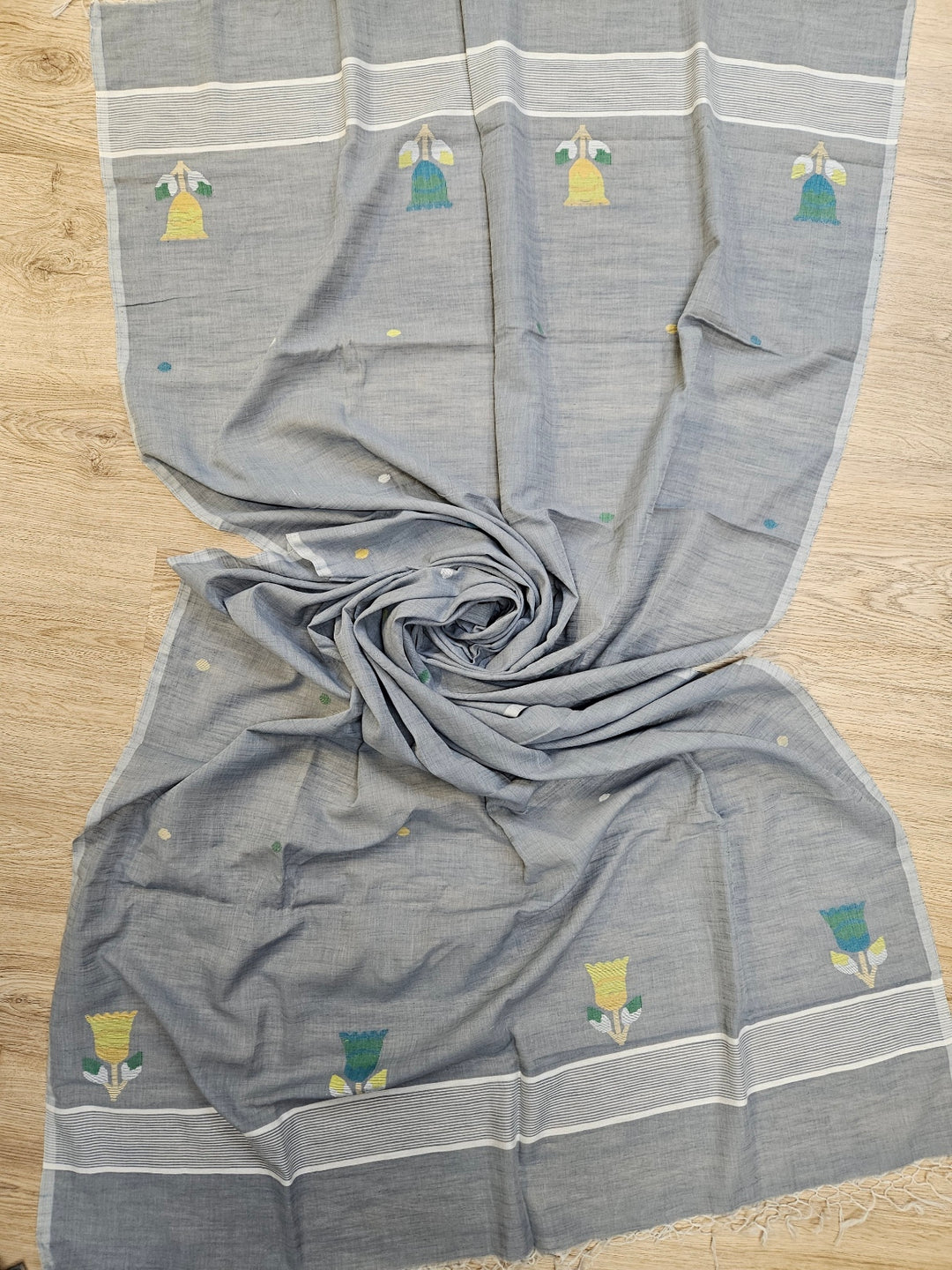 Light Grey Cotton Jamdani Unstitched Set from Balaram Saha - (balaram saha online, Handloom Dupatta, Handwoven Jamdani, Handspun Cotton, jamdani dupatta, balaram saha dupatta, cotton jamdani dupatta, jamdani dupatta online, dhakai jamdani dupatta, dupatta collection, dupatta)   https://cpanel.net/