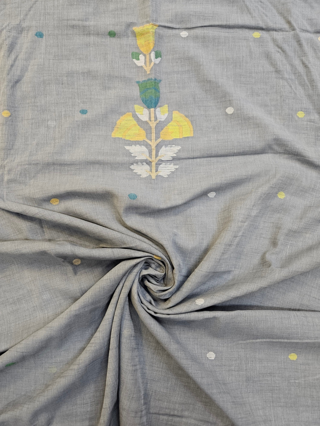 Light Grey Cotton Jamdani Unstitched Set from Balaram Saha - (balaram saha online, Handloom Dupatta, Handwoven Jamdani, Handspun Cotton, jamdani dupatta, balaram saha dupatta, cotton jamdani dupatta, jamdani dupatta online, dhakai jamdani dupatta, dupatta collection, dupatta)    https://myspace.com/