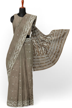 Light brown Handwoven Muslin Silk Jamdani Saree - (muslin silk saree, jamdani saree, jamdani sarees, cotton jamdani saree, jamdani cotton saree, handloom cotton saree, balaram saha online, jamdani saree online, soft jamdani saree)     https://www.elmundo.es/