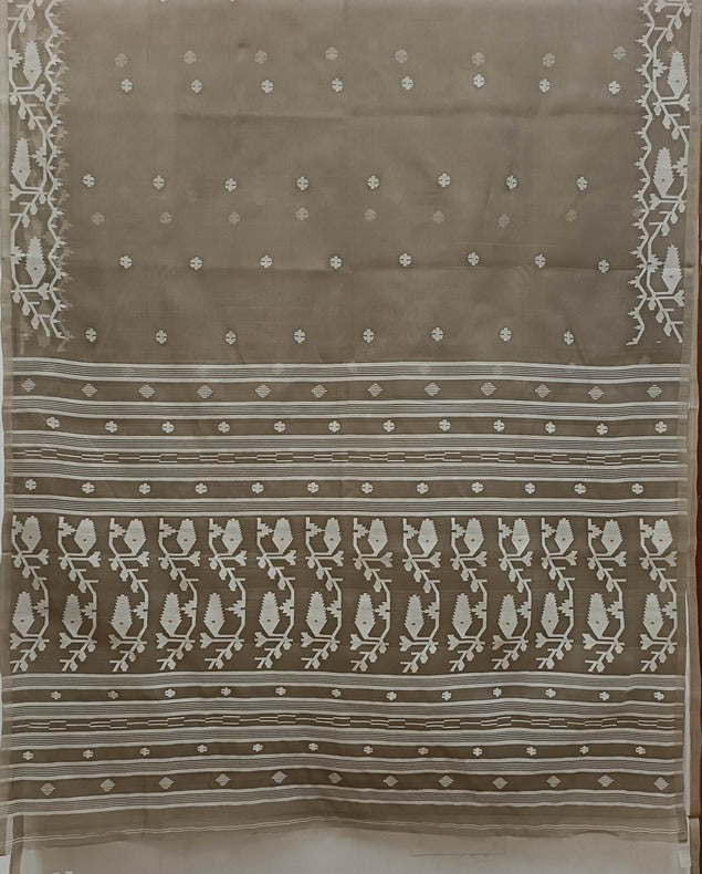 Light brown Handwoven Muslin Silk Jamdani Saree - (muslin silk saree, jamdani saree, jamdani sarees, cotton jamdani saree, jamdani cotton saree, handloom cotton saree, balaram saha online, jamdani saree online, soft jamdani saree)    https://www.shutterstock.com/