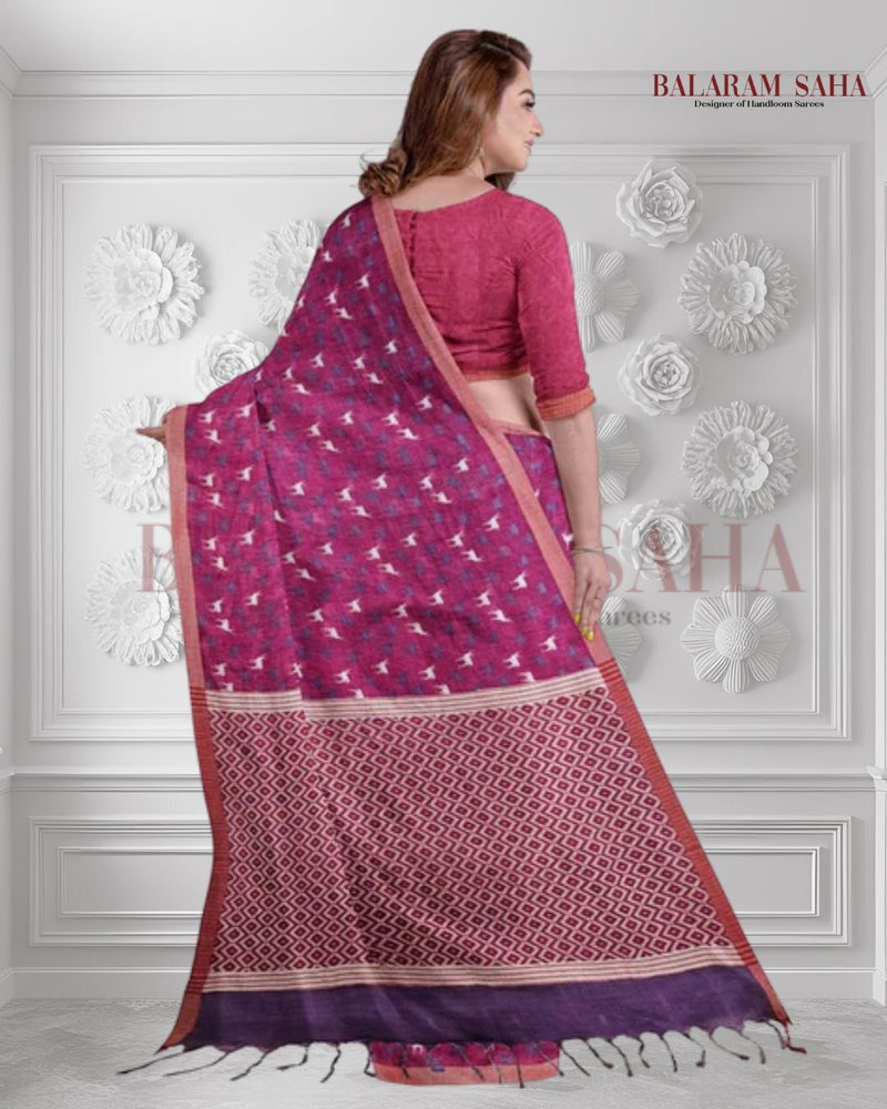 Magenta Premium Handloom Cotton Saree - From Balaram Saha - (handloom saree, cotton saree, handloom cotton saree, balaram saha online, handloom sarees, cotton handloom saree, bengal handloom sarees, pure cotton, cotton saree for women, cotton saree online)   https://bitly.com/