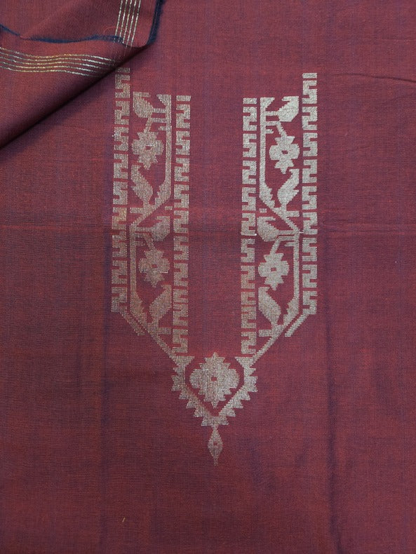 Maroon Handwoven Cotton jamdani Unisex Unstitched Kurta - Balaram Saha Online  https://www.pearltrees.com/