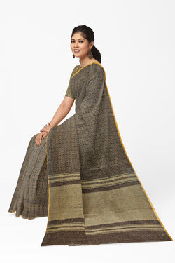 Kolkata's Luxury: Black & Mustard Handloom Dhonekali Cotton Saree Of Balaram Saha (handloom saree, cotton saree, handloom cotton saree, balaram saha online, handloom sarees, balaram saha handloom saree store photos, balaram saha handloom saree store, cotton handloom saree, bengal handloom sarees, pure cotton, cotton saree for women, dhonekali, cotton saree online) https://www.hp.com/in-en/home.html