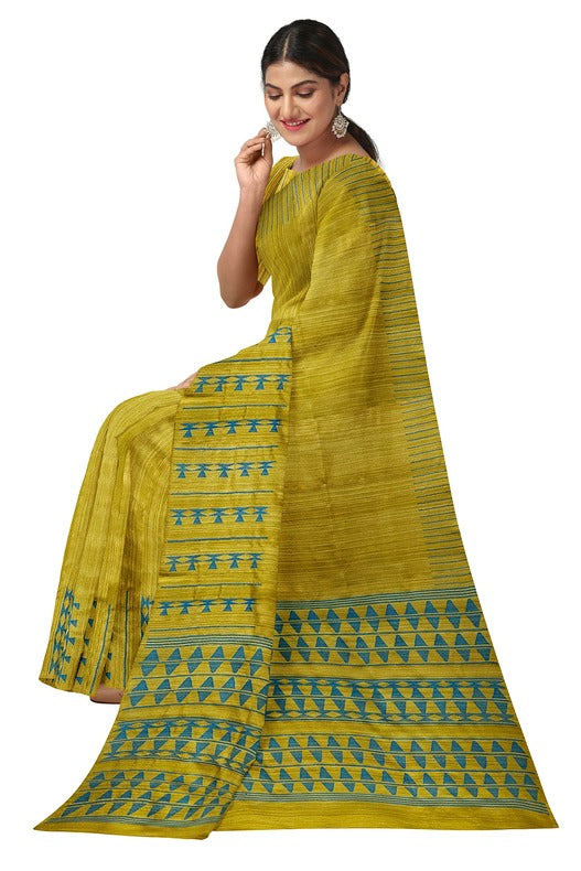 Mustard Yellow & Green Magic: Handloom Matka Silk Saree by Balaram Saha (handloom saree, silk saree, handloom silk saree, balaram saha online, silk sarees, balaram saha handloom saree store, silk handloom saree, bengal handloom sarees, pure silk, matka silk saree, matka silk, silk saree online)    https://aboutus.com/