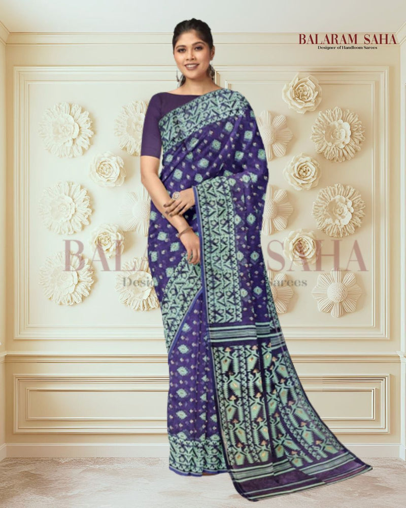 Navy Blue & Sea Green Handloom Jamdani Saree (handloom saree, jamdani saree, jamdani sarees, cotton jamdani saree, jamdani cotton saree handloom cotton saree, balaram saha online, jamdani saree online, soft jamdani saree) https://www.usatoday.com/