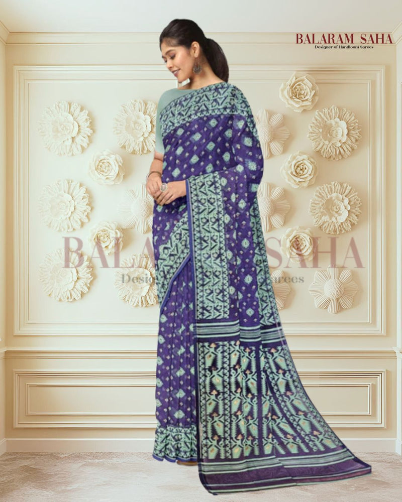 Navy Blue & Sea Green Handloom Jamdani Saree (handloom saree, jamdani saree, jamdani sarees, cotton jamdani saree, jamdani cotton saree handloom cotton saree, balaram saha online, jamdani saree online, soft jamdani saree) https://www.independent.co.uk/asia