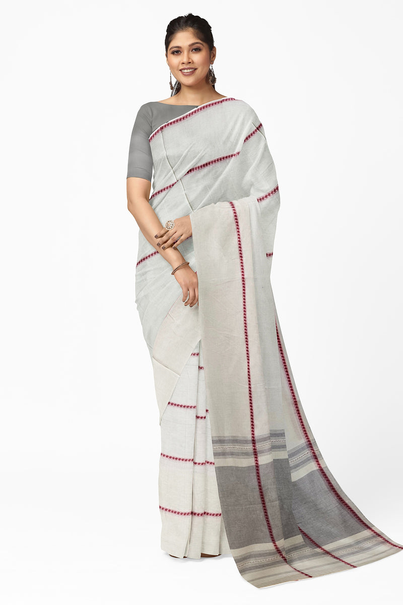 Balaram Saha's Exquisite Off-White Soft Handloom Dhonekali Traditional Cotton Saree (handloom saree, cotton saree, handloom cotton saree, balaram saha online, handloom sarees, balaram saha handloom saree store photos, balaram saha handloom saree store, cotton handloom saree, bengal handloom sarees, pure cotton, cotton saree for women, cotton saree online)  https://www.interia.pl/