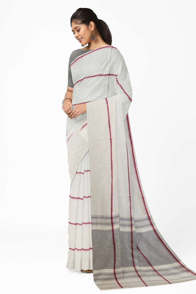 Balaram Saha's Exquisite Off-White Soft Handloom Dhonekali Traditional Cotton Saree (handloom saree, cotton saree, handloom cotton saree, balaram saha online, handloom sarees, balaram saha handloom saree store photos, balaram saha handloom saree store, cotton handloom saree, bengal handloom sarees, pure cotton, cotton saree for women, cotton saree online)  https://theconversation.com/global