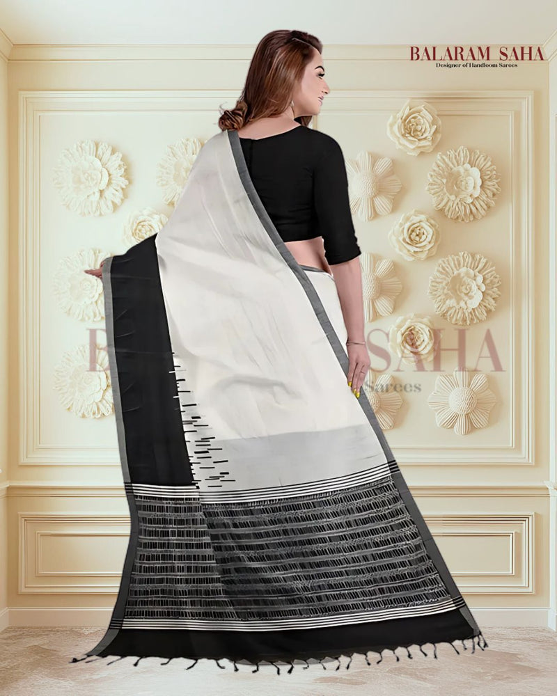 Off-White Black Premium Handloom Soft Printed Cotton Saree Balaram Saha   https://www.theguardian.com/international