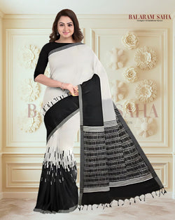 Off-White Black Premium Handloom Soft Printed Cotton Saree Balaram Saha  https://www.abc.es/