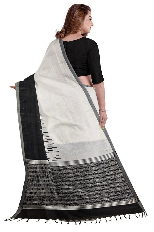 Off-White Black Premium Handloom Soft Printed Cotton Saree Balaram Saha   https://www.theguardian.com/international