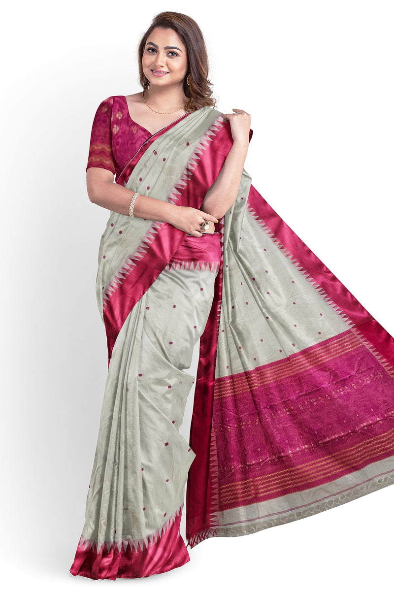 Off-White & Magenta Handloom Garad Silk Saree From Balaram Saha (handloom saree, silk saree, handloom silk saree, balaram saha online, silk sarees, balaram saha handloom saree store photos, balaram saha handloom saree store, silk handloom saree, bengal handloom sarees, pure silk, garad silk sare, silk saree online)  https://www.shutterstock.com/