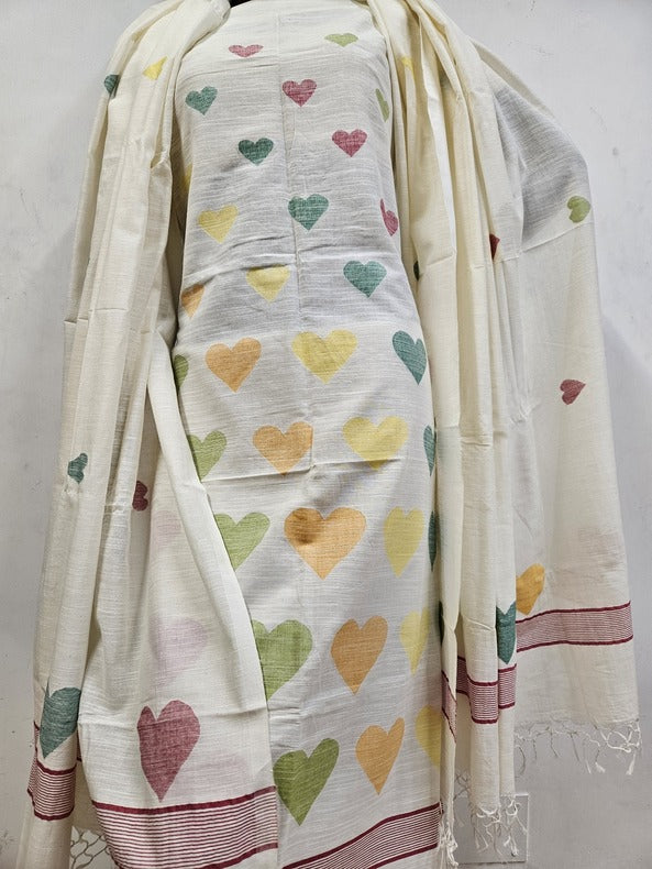 Off-White & Multicolor Cotton Jamdani Kurta Set by Balaram Saha - (balaram saha online, Handloom Dupatta, Handwoven Jamdani, Handspun Cotton, jamdani dupatta, balaram saha dupatta, cotton jamdani dupatta, jamdani dupatta online, dhakai jamdani dupatta, dupatta collection, dupatta)   https://blog.google/