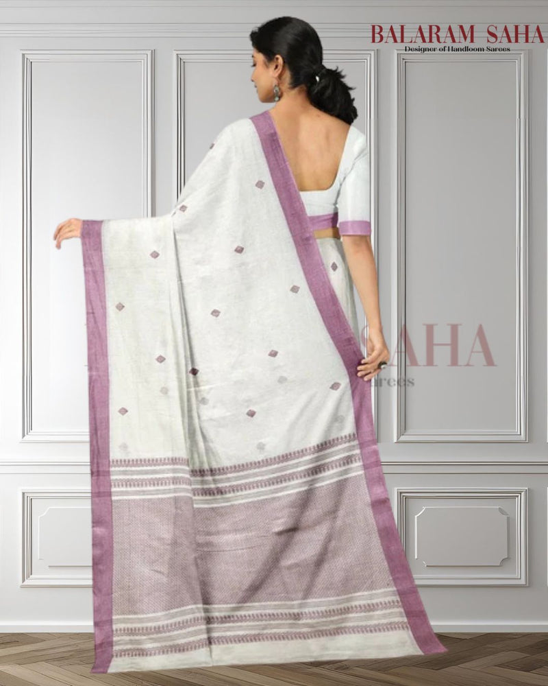 Off-White & Onion Pink Handloom Soft Cotton Saree (handloom saree, cotton saree, handloom cotton saree, balaram saha online, handloom sarees, balaram saha handloom saree store photos, balaram saha handloom saree store, cotton handloom saree, bengal handloom sarees, pure cotton, cotton saree for women, cotton saree online)   https://www.tumblr.com/