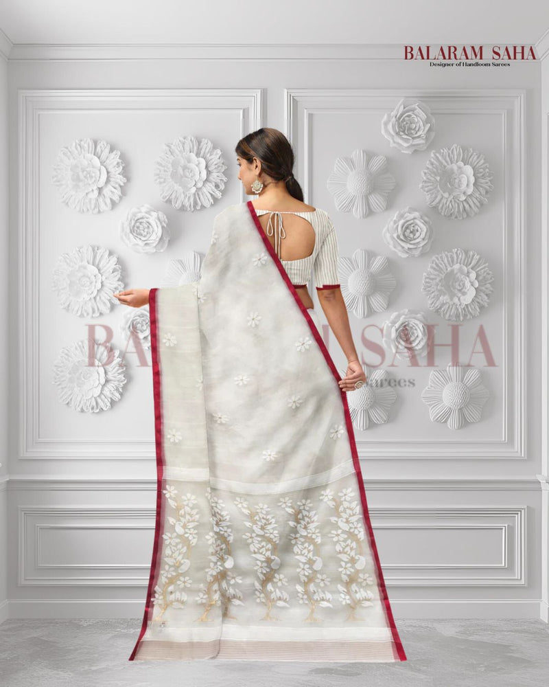 Off-White & Red Best Quality Handwoven Muslin Silk Jamdani Saree (handloom saree, silk saree, handloom silk saree, balaram saha online, silk sarees, balaram saha handloom saree store photos, balaram saha handloom saree store, silk handloom saree, bengal handloom sarees, pure silk, muslin silk saree, muslin silk, silk saree online, jamdani saree, jamdani sarees, cotton jamdani saree, jamdani cotton saree, handloom cotton saree, balaram saha online, jamdani saree online,   https://www.sciencedirect.com/