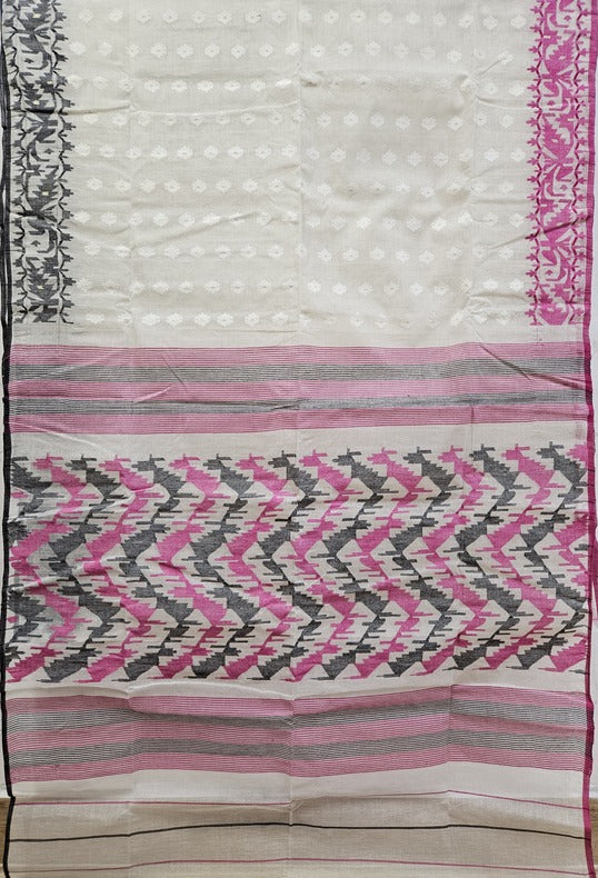 Off White Handwoven Cotton Dhakai Saree Ganga Jamuna Border (handloom saree, jamdani saree, jamdani sarees, cotton jamdani saree, jamdani cotton saree handloom cotton saree, balaram saha online, jamdani saree online, soft jamdani saree)    https://www.reddit.com/