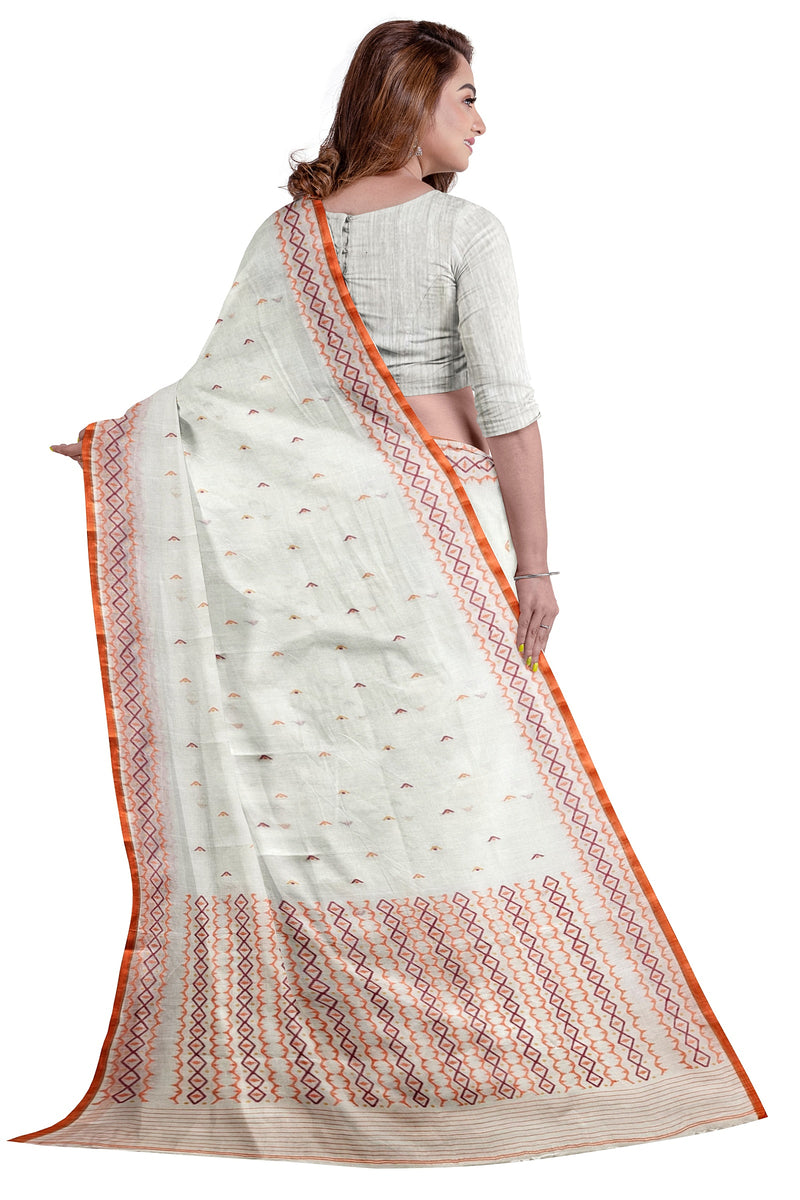 Handwoven Heaven: Off-White Cotton Jamdani Saree by Balaram Saha (handloom saree, jamdani saree, jamdani sarees, cotton jamdani saree, jamdani cotton saree handloom cotton saree, balaram saha online, jamdani saree online, soft jamdani saree)  https://en.wikipedia.org/wiki/Main_Page