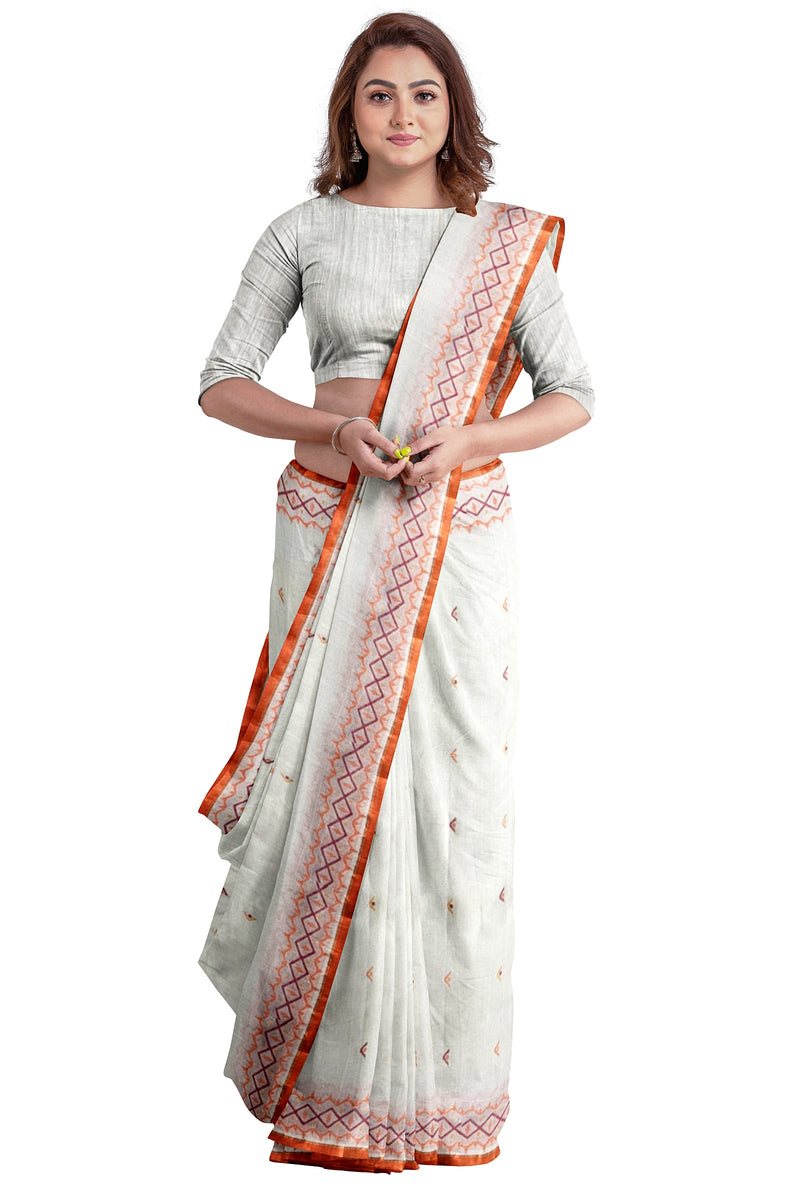 Handwoven Heaven: Off-White Cotton Jamdani Saree by Balaram Saha (handloom saree, jamdani saree, jamdani sarees, cotton jamdani saree, jamdani cotton saree handloom cotton saree, balaram saha online, jamdani saree online, soft jamdani saree)  https://www.quora.com/