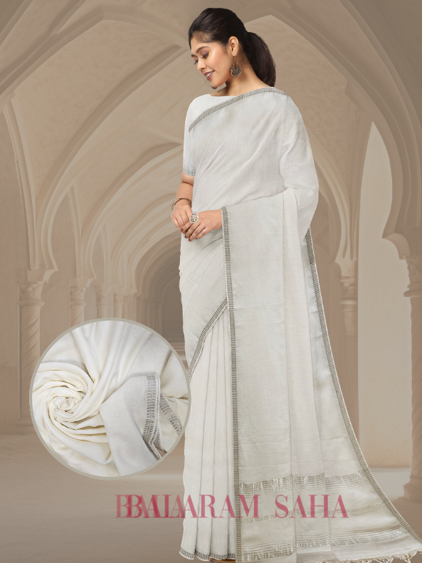 Off White Quality Soft Handloom Mul Cotton Saree With Silver Border by Balaram Saha - (handloom saree, cotton saree, handloom cotton saree, balaram saha online, handloom sarees, balaram saha handloom saree store photos, balaram saha handloom saree store, cotton handloom saree, bengal handloom sarees, pure cotton, cotton saree for women, cotton saree online)
https://www.aol.com/