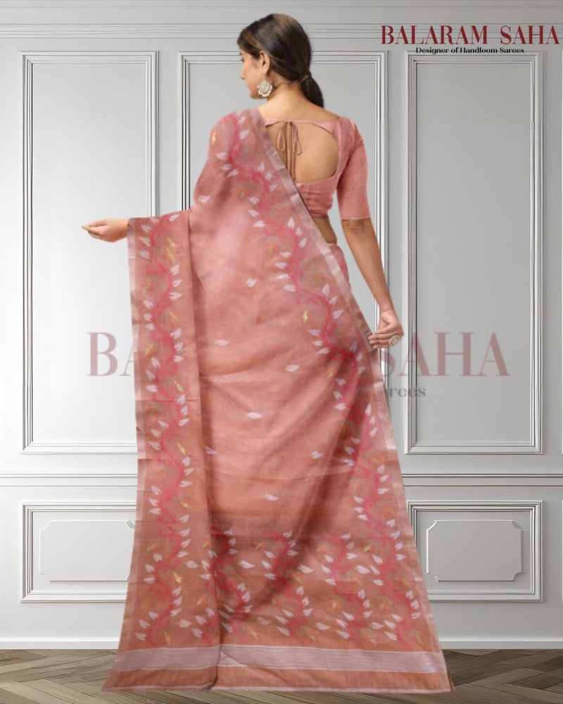Peach Cotton Jamdani Saree from Balaram Saha - (dhakai jamdani saree, jamdani saree, jamdani sarees, cotton jamdani saree, jamdani cotton saree, handloom cotton saree, original dhakai jamdani saree, jamdani sarees, soft dhakai jamdani saree, white jamdani saree, jamdani saree Bangladesh, balaram saha, balaram saha handloom saree store, balaram saha saree, balaram saha online, balaram saha saree online, balaram saha gariahat ) www.disqus.com