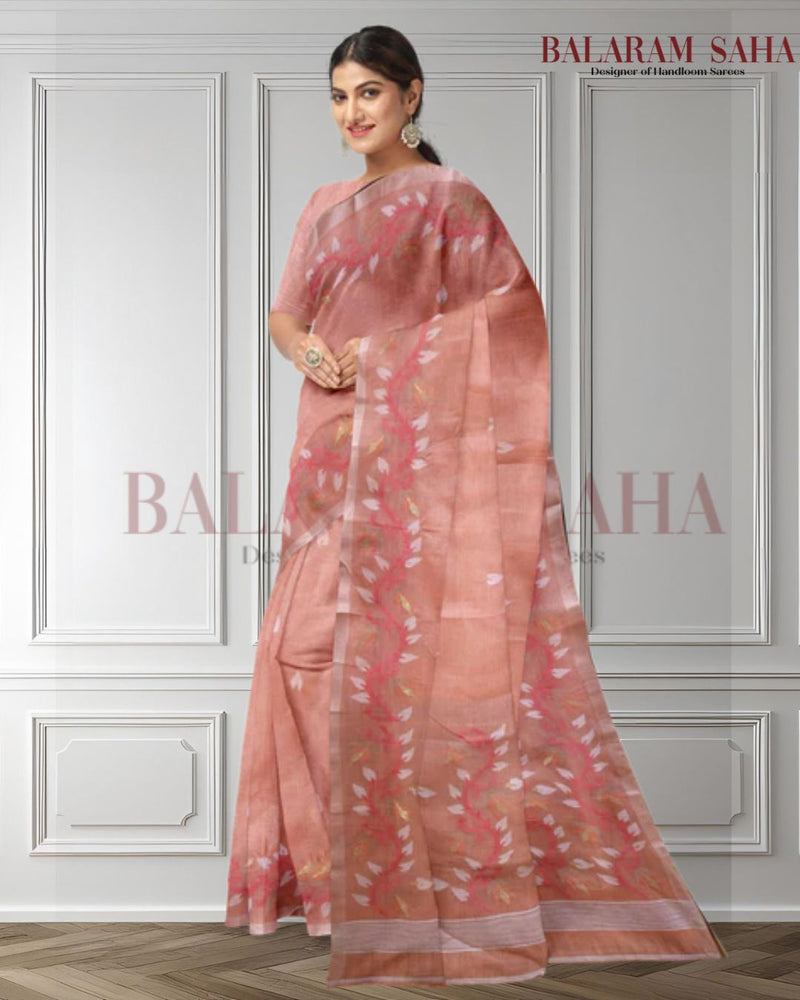 Peach Cotton Jamdani Saree from Balaram Saha - (dhakai jamdani saree, jamdani saree, jamdani sarees, cotton jamdani saree, jamdani cotton saree, handloom cotton saree, original dhakai jamdani saree, jamdani sarees, soft dhakai jamdani saree, white jamdani saree, jamdani saree Bangladesh, balaram saha, balaram saha handloom saree store, balaram saha saree, balaram saha online, balaram saha saree online, balaram saha gariahat ) www.slideshare.net