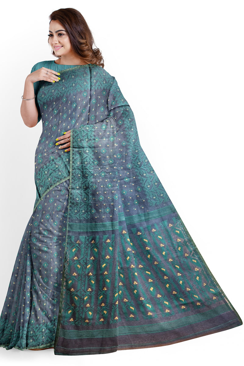 Peacock Blue & Sea Green Handloom Jacquard Jamdani Saree From Balaram Saha (handloom saree, jamdani saree, jamdani sarees, cotton jamdani saree, jamdani cotton saree, handloom cotton saree, balaram saha online, jamdani saree online, soft jamdani saree)  Zoho.com https://usc.edu/