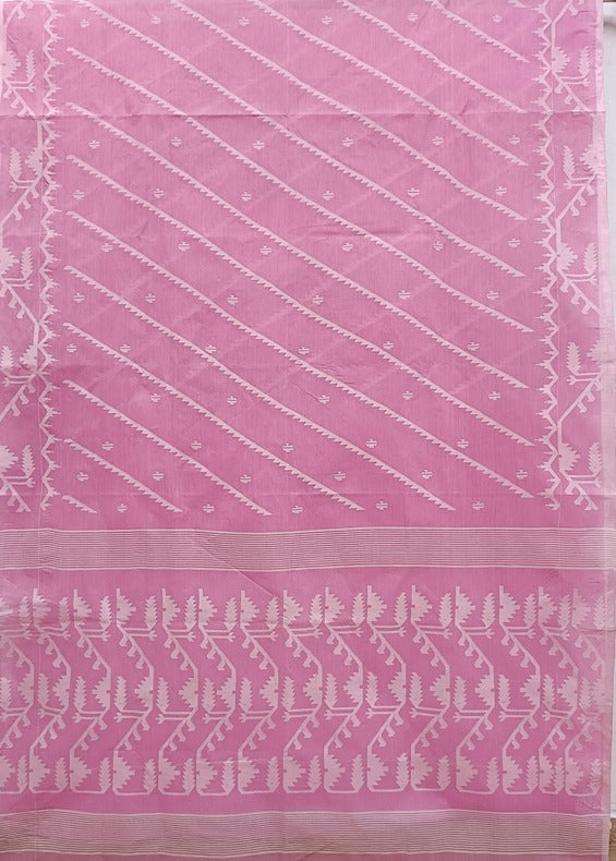 Pink & White Handwoven Traditional Cotton Jamdani Saree - (muslin silk saree, jamdani saree, jamdani sarees, cotton jamdani saree, jamdani cotton saree, handloom cotton saree, balaram saha online, jamdani saree online, soft jamdani saree)    https://www.gofundme.com/