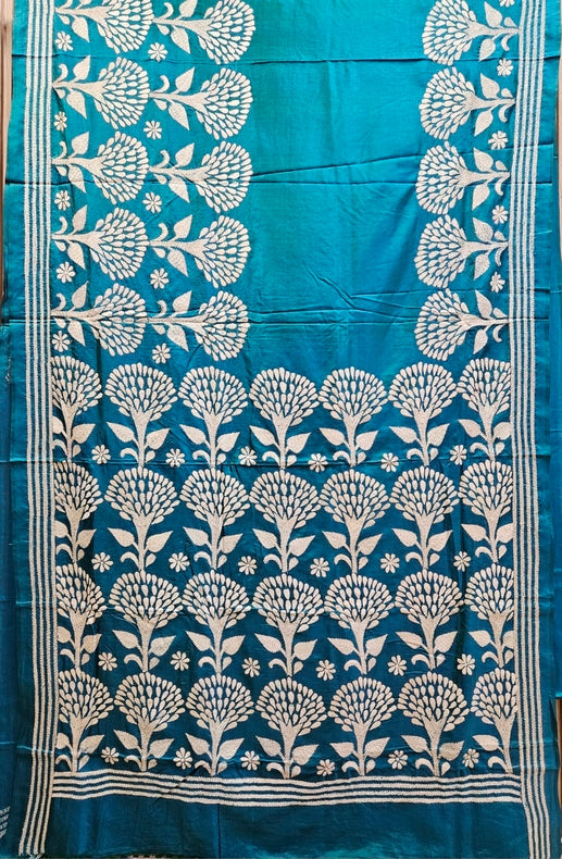 Handstitched with Love: The Handloom Tussar Silk  Kantha Saree by Balaram Saha Balaram Saha