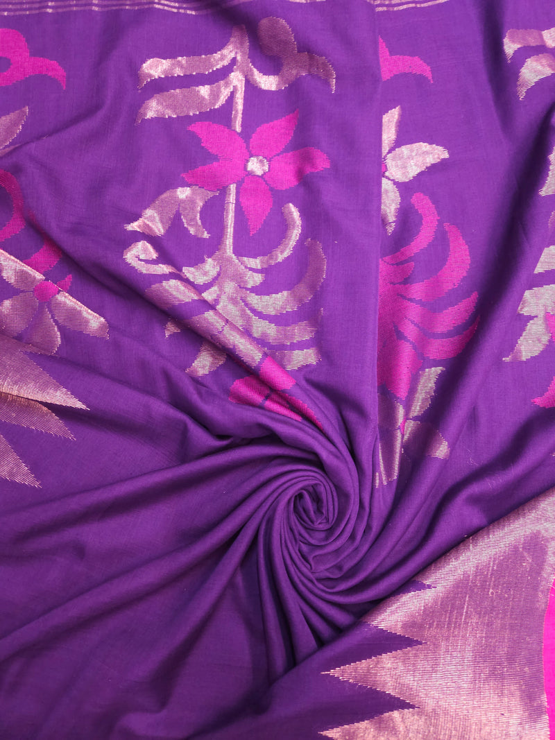 Purple & Pink Handloom Premium Cotton Saree With Temple Border Of Balaram Saha (handloom saree, cotton saree, handloom cotton saree, balaram saha online, handloom sarees, balaram saha handloom saree store photos, balaram saha handloom saree store, cotton handloom saree, bengal handloom sarees, pure cotton, Zari border, handloom cotton saree with zari border, soft cotton saree with zari border, cotton saree for women, cotton saree online) https://news.google.com/home?hl=en-IN&gl=IN&ceid=IN:en