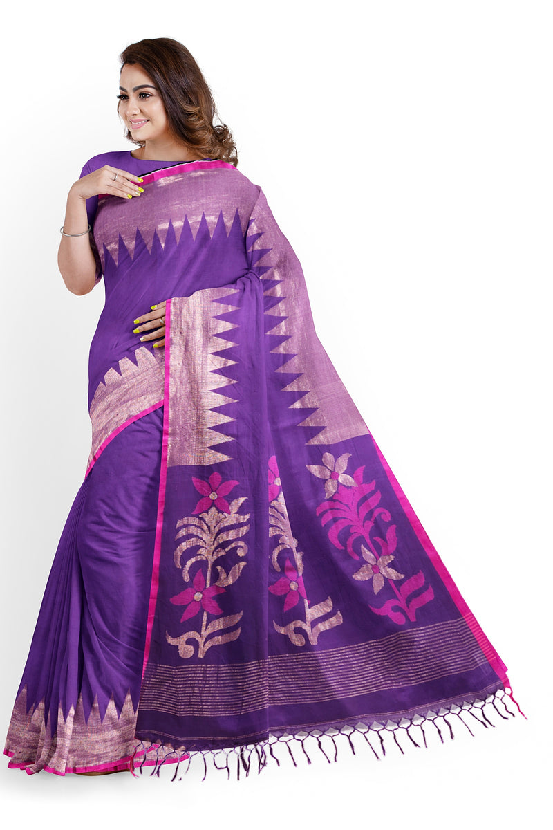 Purple & Pink Handloom Premium Cotton Saree With Temple Border Of Balaram Saha (handloom saree, cotton saree, handloom cotton saree, balaram saha online, handloom sarees, balaram saha handloom saree store photos, balaram saha handloom saree store, cotton handloom saree, bengal handloom sarees, pure cotton, Zari border, handloom cotton saree with zari border, soft cotton saree with zari border, cotton saree for women, cotton saree online) https://www.yelp.com/