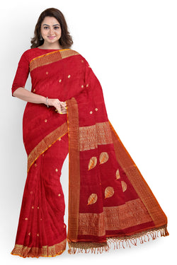 Red & Gold Zari Soft Handloom Cotton Saree With Woven Border Balaram Saha (handloom saree, cotton saree, handloom cotton saree, balaram saha online, handloom sarees, balaram saha handloom saree store photos, balaram saha handloom saree store, cotton handloom saree, bengal handloom sarees, pure cotton, cotton saree for women, cotton saree online)  https://www.diigo.com/