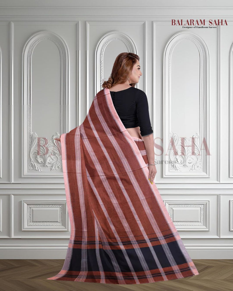 Rust & White Soft Handloom Dhonekali Cotton Saree From Balaram Saha (handloom saree, cotton saree, handloom cotton saree, balaram saha online, handloom sarees, balaram saha handloom saree store photos, balaram saha handloom saree store, cotton handloom saree, bengal handloom sarees, pure cotton, cotton saree for women, cotton saree online)  https://www.websitescrawl.com/websites-list-488