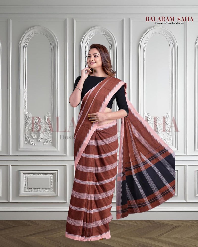 Rust & White Soft Handloom Dhonekali Cotton Saree From Balaram Saha (handloom saree, cotton saree, handloom cotton saree, balaram saha online, handloom sarees, balaram saha handloom saree store photos, balaram saha handloom saree store, cotton handloom saree, bengal handloom sarees, pure cotton, cotton saree for women, cotton saree online)  https://www.websitescrawl.com/websites-list-488