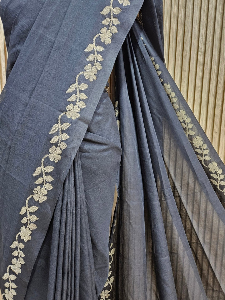 Experience the Understated Beauty of This Black Handloom Cotton Saree Balaram Saha