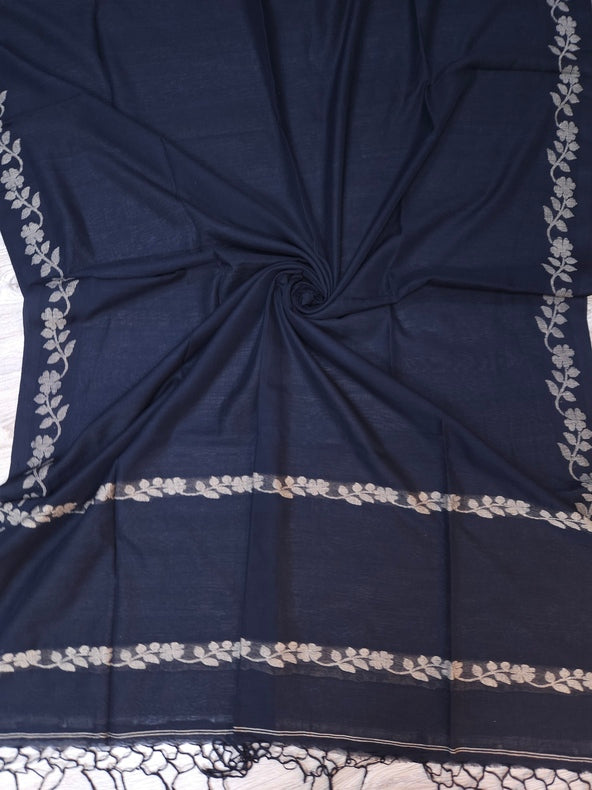 Experience the Understated Beauty of This Black Handloom Cotton Saree Balaram Saha