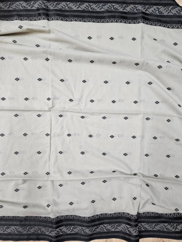 Dusty Green | Drape yourself in Timeless Elegance With this Exquisite Handloom Cotton Saree Balaram Saha