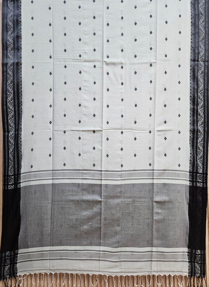 Dusty Green | Drape yourself in Timeless Elegance With this Exquisite Handloom Cotton Saree Balaram Saha