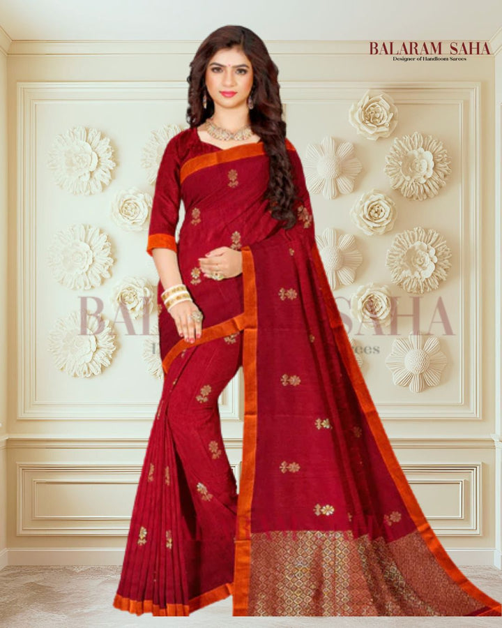 Sunset Serenade: Balaram Saha's Red & Orange Handloom Cotton Sarees (handloom saree, cotton saree, handloom cotton saree, balaram saha online, handloom sarees, balaram saha handloom saree store photos, balaram saha handloom saree store, cotton handloom saree, bengal handloom sarees, pure cotton, cotton saree for women, cotton saree online)  https://www.academia.edu/