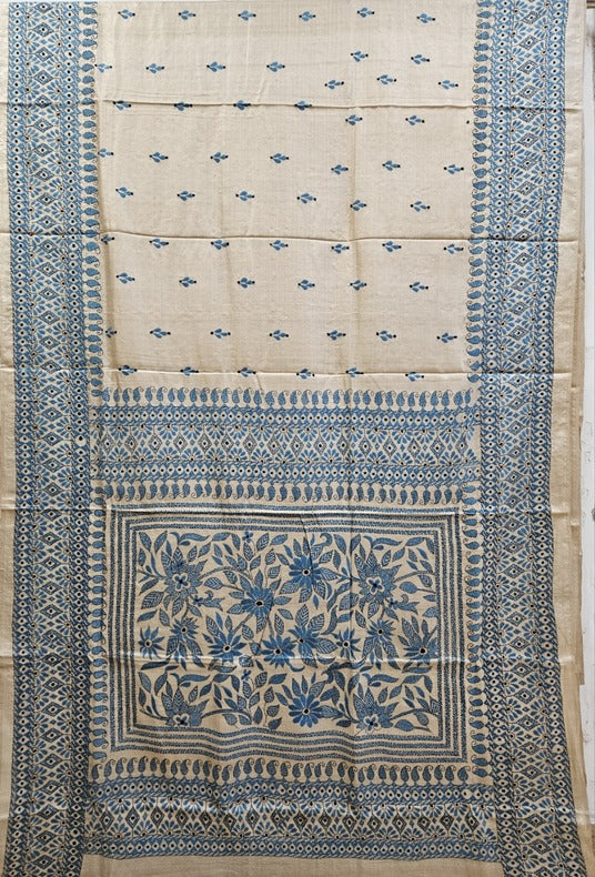 Sustainable Luxury: Handloom Gachhi Tussar Silk Kantha Stitch by Balaram Saha - (handloom saree, silk saree, handloom silk saree, balaram saha online, silk sarees, silk handloom saree, bengal handloom sarees, pure silk, silk saree online, tussar silk saree, tussar silk)   https://www.bloomberg.com/asia