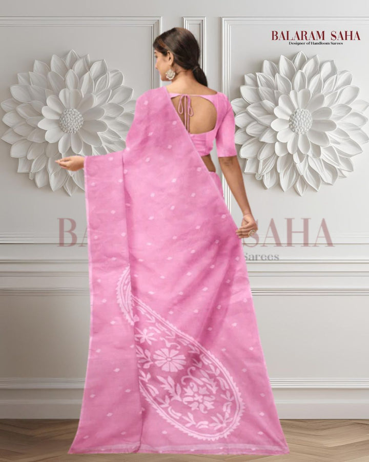 Woven Fairytale in Pink: The Handwoven Jamdani Saree for Summer By Balaram Saha Balaram Saha