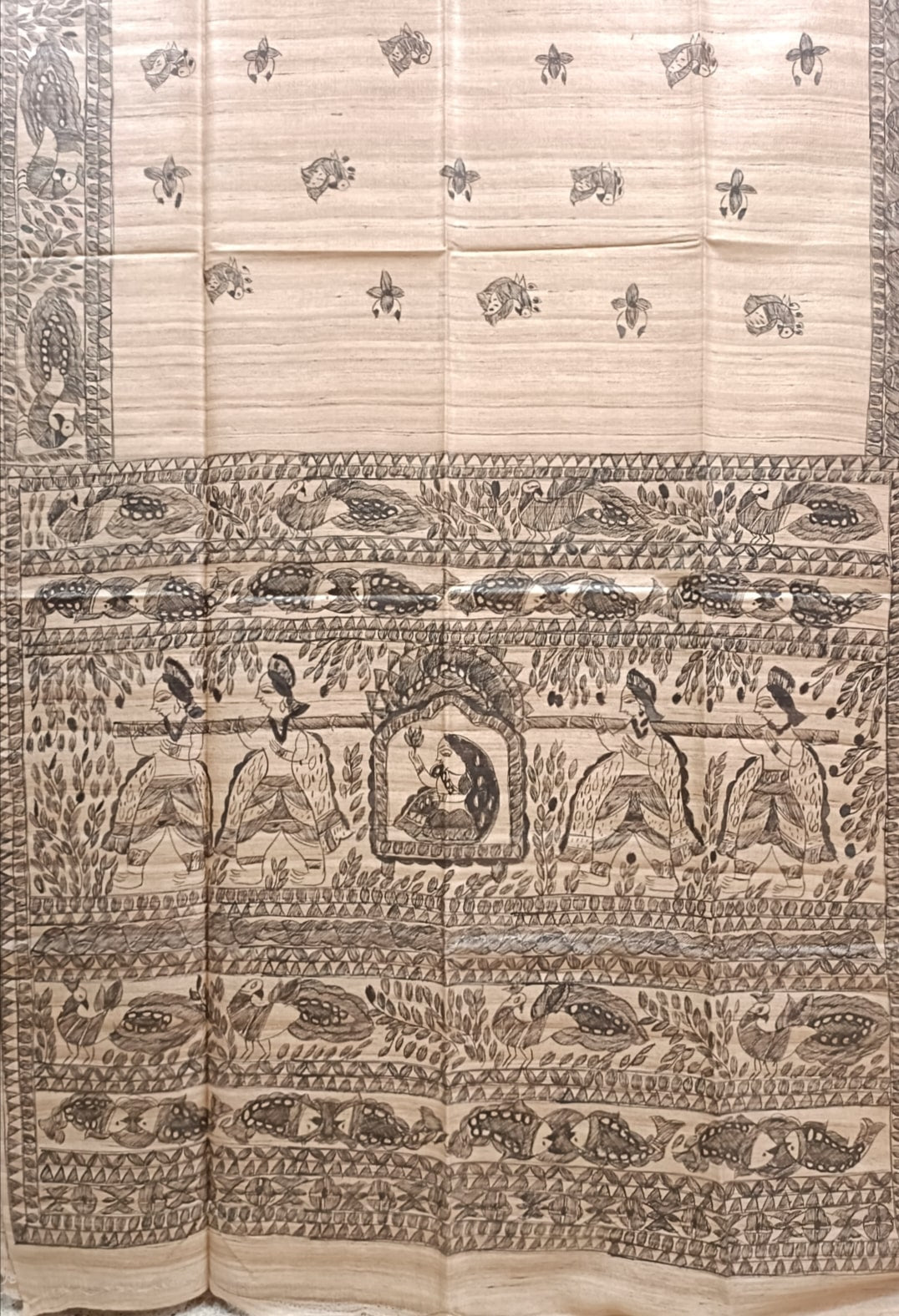 Beige & Black Handloom  Ghicha Tussar Silk  Saree With Madhubani Painted Balaram SahaThe Black & Beige Madhubani Painting Ghicha Tussar Silk Saree (handloom saree, silk saree, handloom silk saree, balaram saha online, silk sarees, balaram saha handloom saree store photos, balaram saha handloom saree store, silk handloom saree, bengal handloom sarees, pure silk, tussar silk saree, silk saree online, tussar silk)   https://soundcloud.com/