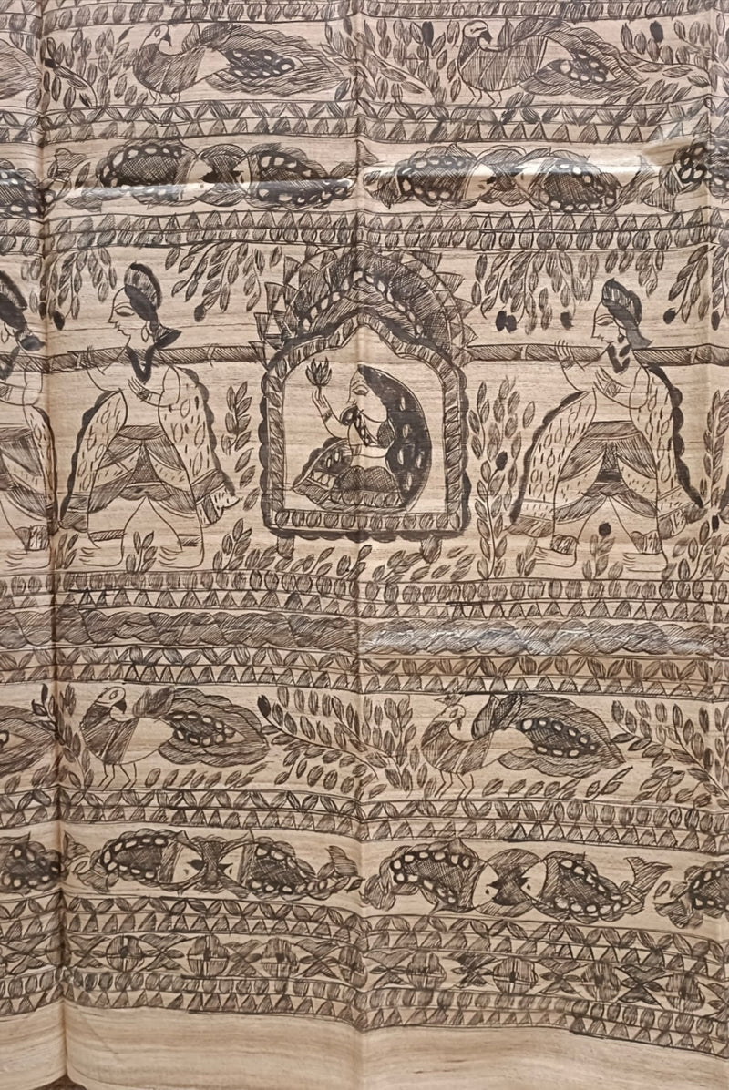 The Black & Beige Madhubani Painting Ghicha Tussar Silk Saree (handloom saree, silk saree, handloom silk saree, balaram saha online, silk sarees, balaram saha handloom saree store photos, balaram saha handloom saree store, silk handloom saree, bengal handloom sarees, pure silk, tussar silk saree, silk saree online, tussar silk) https://www.spiegel.de/