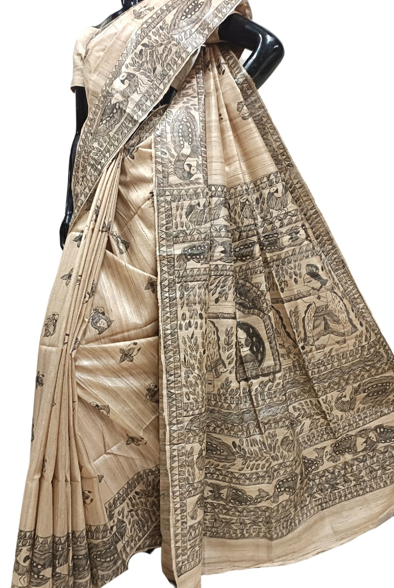 The Black & Beige Madhubani Painting Ghicha Tussar Silk Saree (handloom saree, silk saree, handloom silk saree, balaram saha online, silk sarees, balaram saha handloom saree store photos, balaram saha handloom saree store, silk handloom saree, bengal handloom sarees, pure silk, tussar silk saree, silk saree online, tussar silk) https://it.wikipedia.org/wiki/Pagina_principale