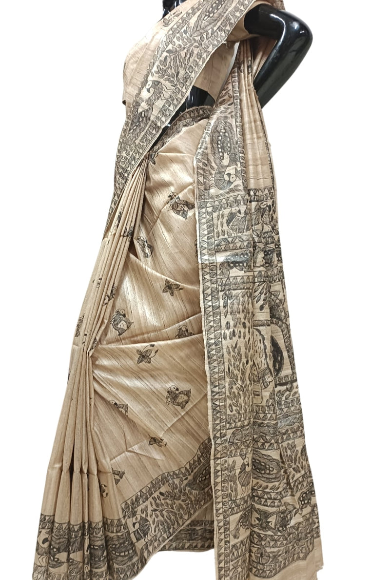 The Black & Beige Madhubani Painting Ghicha Tussar Silk Saree (handloom saree, silk saree, handloom silk saree, balaram saha online, silk sarees, balaram saha handloom saree store photos, balaram saha handloom saree store, silk handloom saree, bengal handloom sarees, pure silk, tussar silk saree, silk saree online, tussar silk) https://www.namecheap.com/