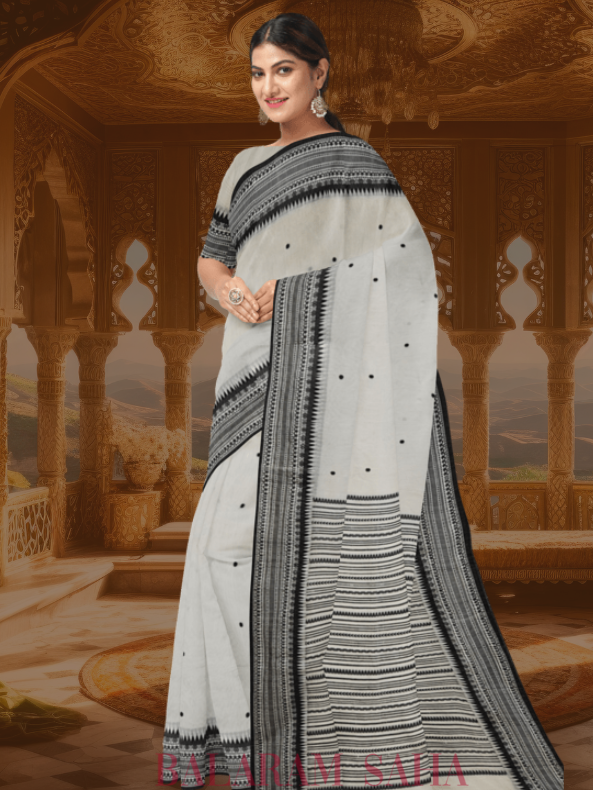  The Balaram Saha Signature: White and Black Handloom Soft Cotton Saree - (handloom saree, cotton saree, handloom cotton saree, balaram saha online, handloom sarees, cotton handloom saree, bengal handloom sarees)    https://www.istockphoto.com/