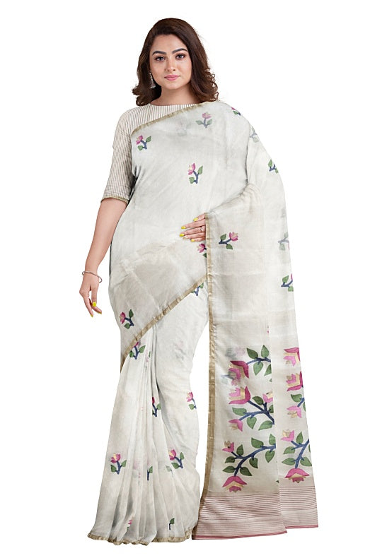 The Off-White Muslin Silk Jamdani Saree (handloom saree, silk saree, handloom silk saree, balaram saha online, silk sarees, balaram saha handloom saree store photos, balaram saha handloom saree store, silk handloom saree, bengal handloom sarees, pure silk, muslin silk saree, silk saree online, muslin silk, jamdani saree)   https://evernote.com/