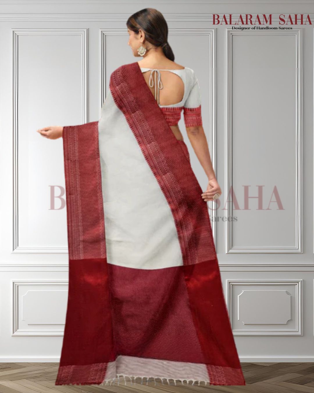 Balaram Saha's Off White Handloom Cotton Saree with Red Contrast Border - (handloom saree, cotton saree, handloom cotton saree, balaram saha online, handloom sarees, cotton handloom saree, bengal handloom sarees, pure cotton, cotton saree for women, cotton saree online)   https://www.disney.com/