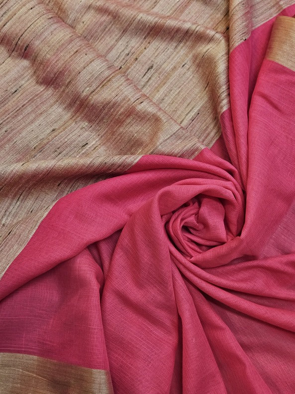 Timeless Textiles: Balaram Saha's Saree Rani Pink Handloom Cotton Saree (handloom saree, cotton saree, handloom cotton saree, balaram saha online, handloom sarees, balaram saha handloom saree store photos, balaram saha handloom saree store, cotton handloom saree, bengal handloom sarees, pure cotton, cotton saree for women, cotton saree online)